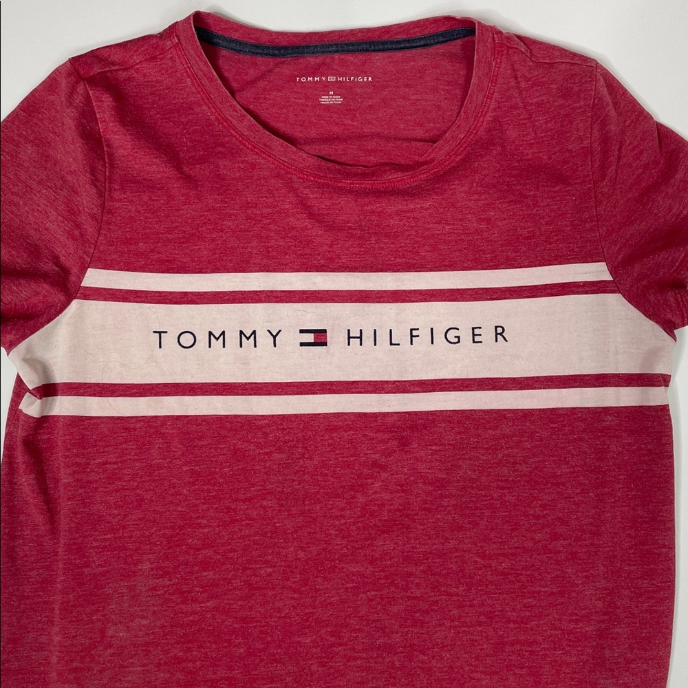 Tommy Hilfiger Burgundy Tee with Logo